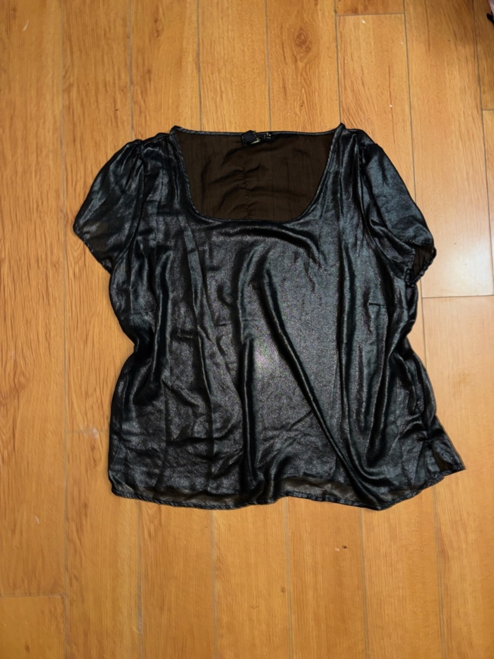 Black Shimmery Scoop Neck Women’s Top